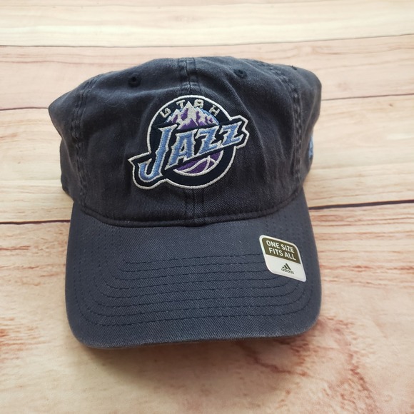 adidas Other - Utah Jazz Hat Cap Strap Back Black‎ Adjustable Mens NBA Basketball Adidas NEW